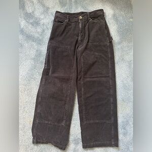 Black baggy courduroy pants
